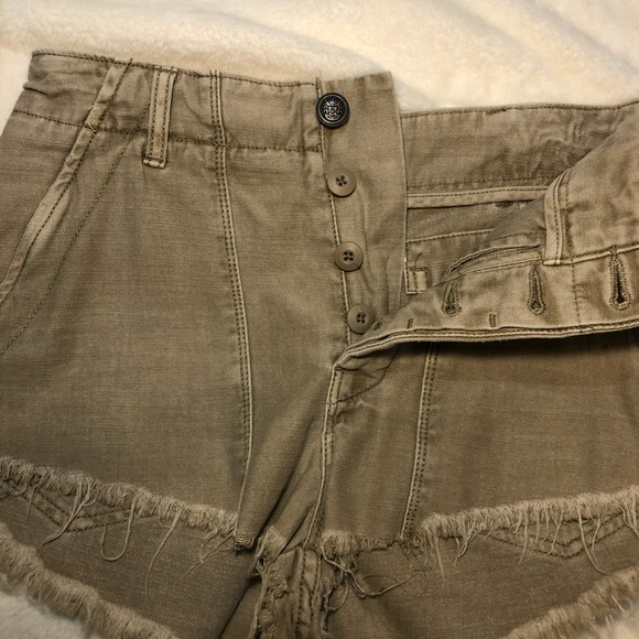 Free People High Rise Button Front Cut off Shorts - Picture 8 of 8